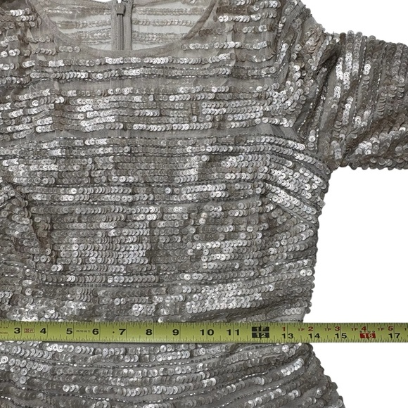 NWT Johnny Was Champagne Beaded Mesh Dress Size 4 Cocktail Party Evening Event - Picture 9 of 14